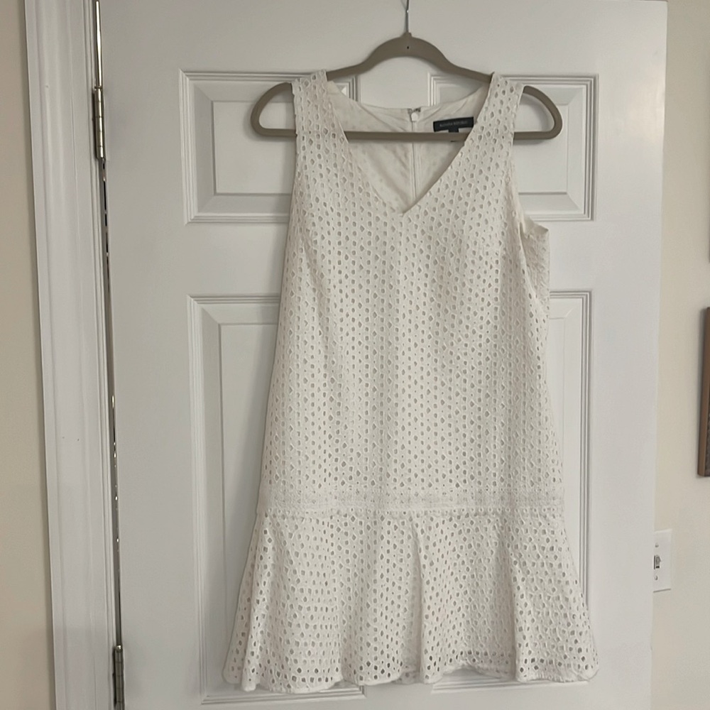 Banana Republic White Eyelet Drop Waist Dress
